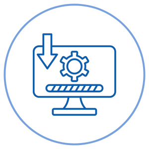 blue software integration icon